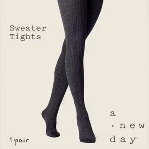 NEW A. New Day Charcoal Sweater Tights